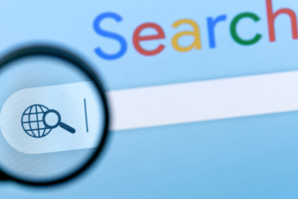 a browser with a search engine representing Search Engine Optimization or SEO