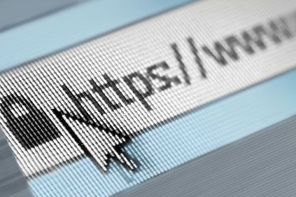 An image of a browser with https representing website design and website development